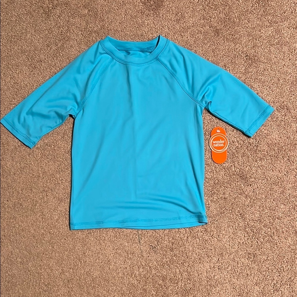 Wonder Nation Blue Rashguard Swim Shirt